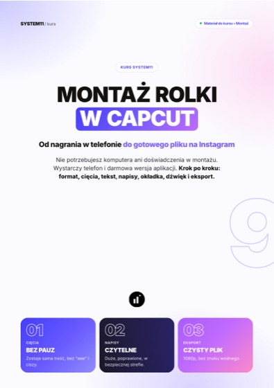 Instrukcja montażu rolki w CapCut, PDF